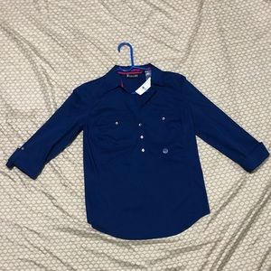 NWT NY&CO Blue Button Down XS